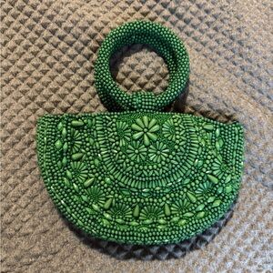 Green Beaded Handbag